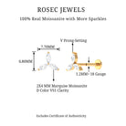 Rosec Jewels-Marquise Cut Moissanite Flower Earring for Cartilage Piercing