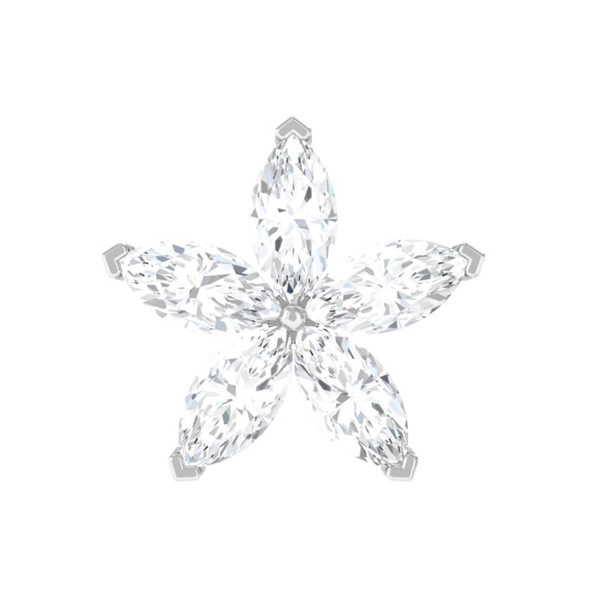 Rosec Jewels-Marquise Moissanite Floral Earring for Cartilage Piercing