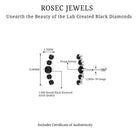 Rosec Jewels-Created Black Diamond 5 Stone Curved Crawler Earring