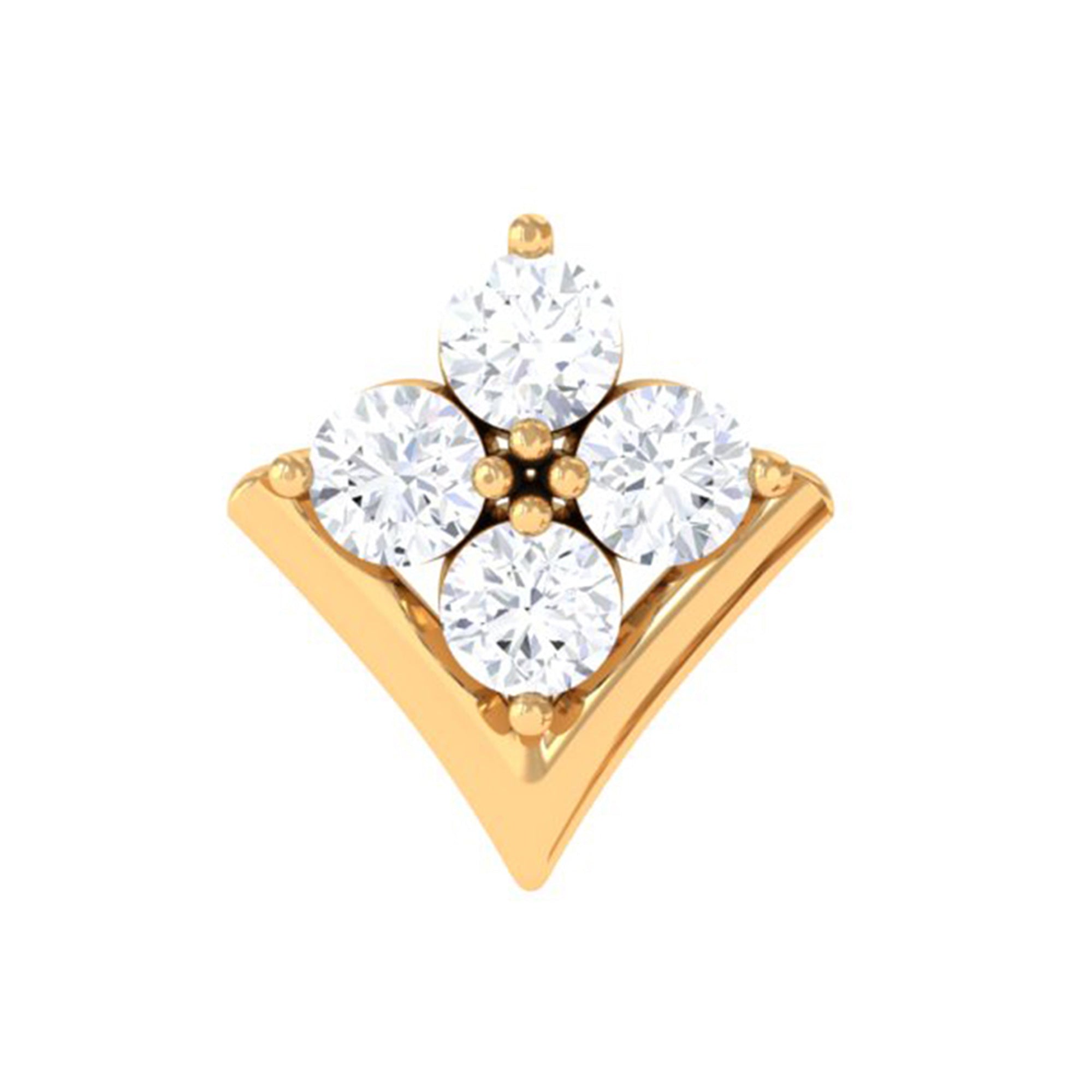 Rosec Jewels-Moissanite Floral Cartilage Earring in Gold