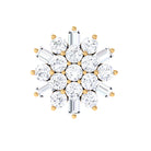 Rosec Jewels-Baguette Moissanite Flower Cluster Earring for Cartilage Piercing