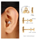 Rosec Jewels-Natural Diamond Leaf Earring for Helix Piercing