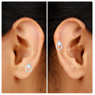 Rosec Jewels-Round Moissanite Teardrop Helix Earring