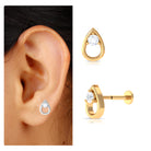 Rosec Jewels-Round Moissanite Teardrop Helix Earring