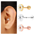 Rosec Jewels-Moissanite Gold Disc Earring for Conch Piercing