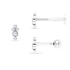 Rosec Jewels-Minimalist Diamond Helix Earring in Bezel Setting