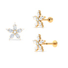 Rosec Jewels-Certified Moissanite Flower Earring for Helix Piercing