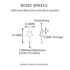 Rosec Jewels-Moissanite Star Dangle Earring for Cartilage Piercing