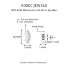 Rosec Jewels-Pear and Round Moissanite Curved Cartilage Earring