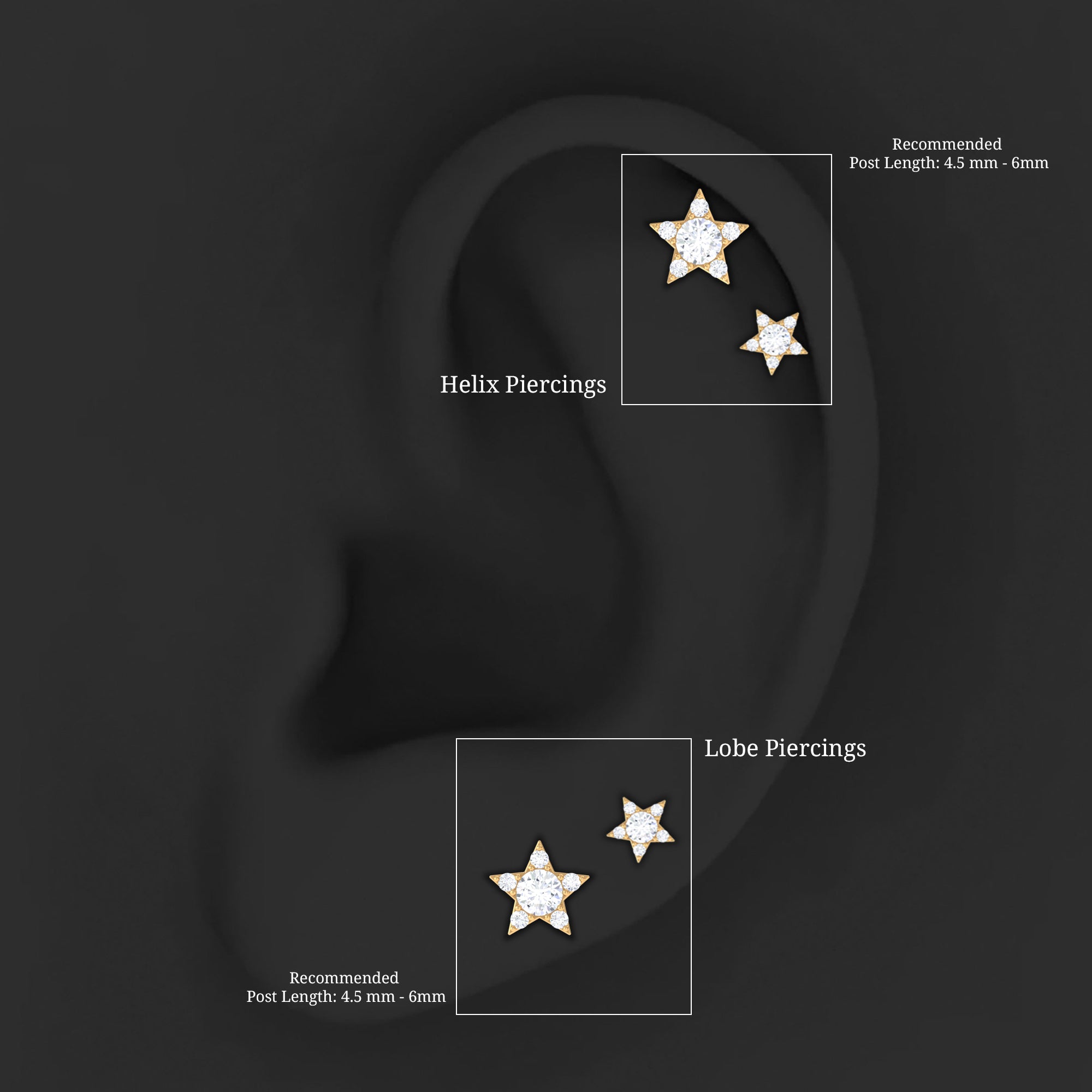 Rosec Jewels-Minimalist Diamond Star Earring for Tragus Piercing