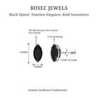 Rosec Jewels-Marquise Black Spinel Simple Solitaire Cartilage Earring