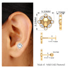 Rosec Jewels-Minimalist Moissanite Floral Earring for Helix Piercing