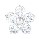 Rosec Jewels-Round Moissanite Simple Flower Earring for Conch Piercing