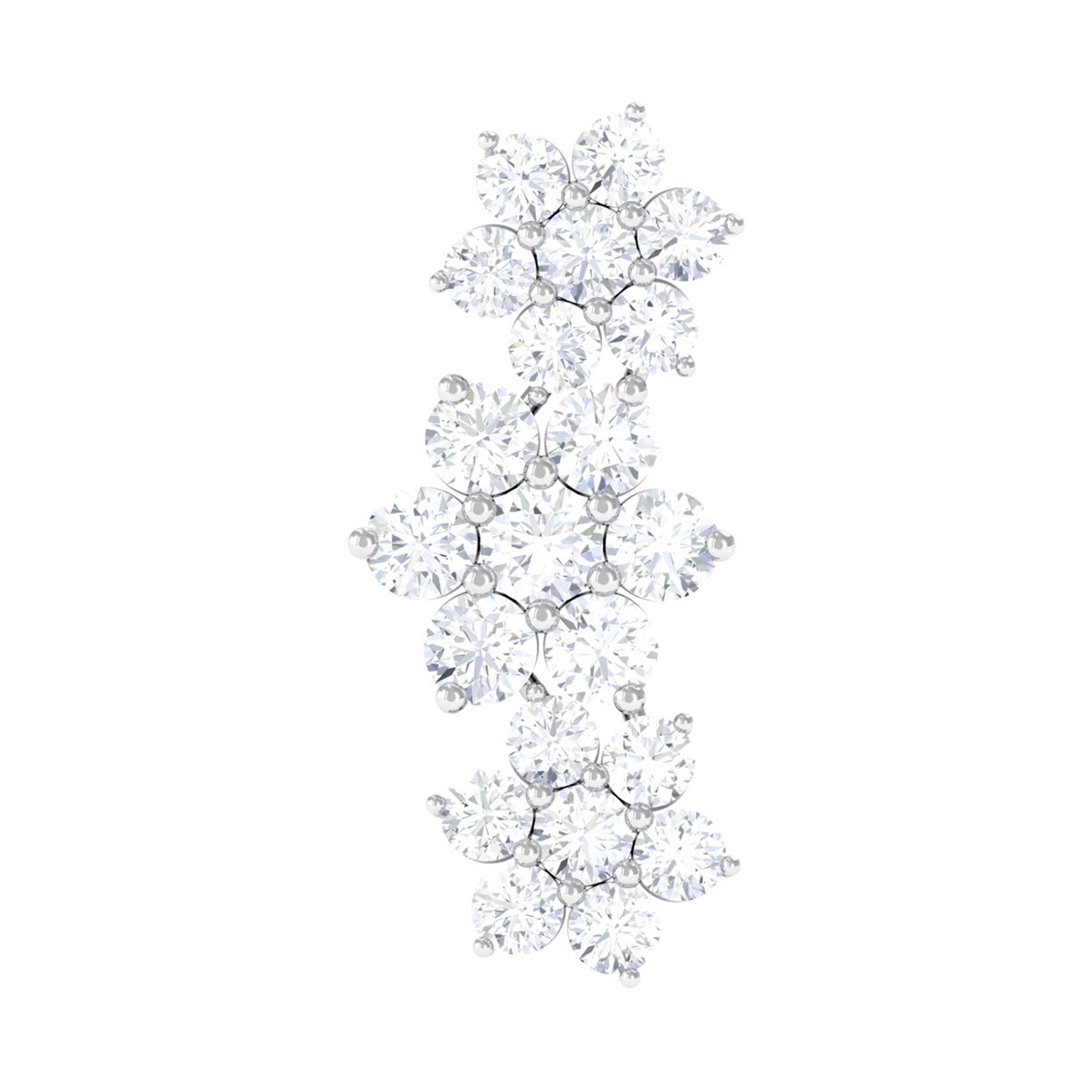 Rosec Jewels-Certified Moissanite Flower Ear Climber Earring