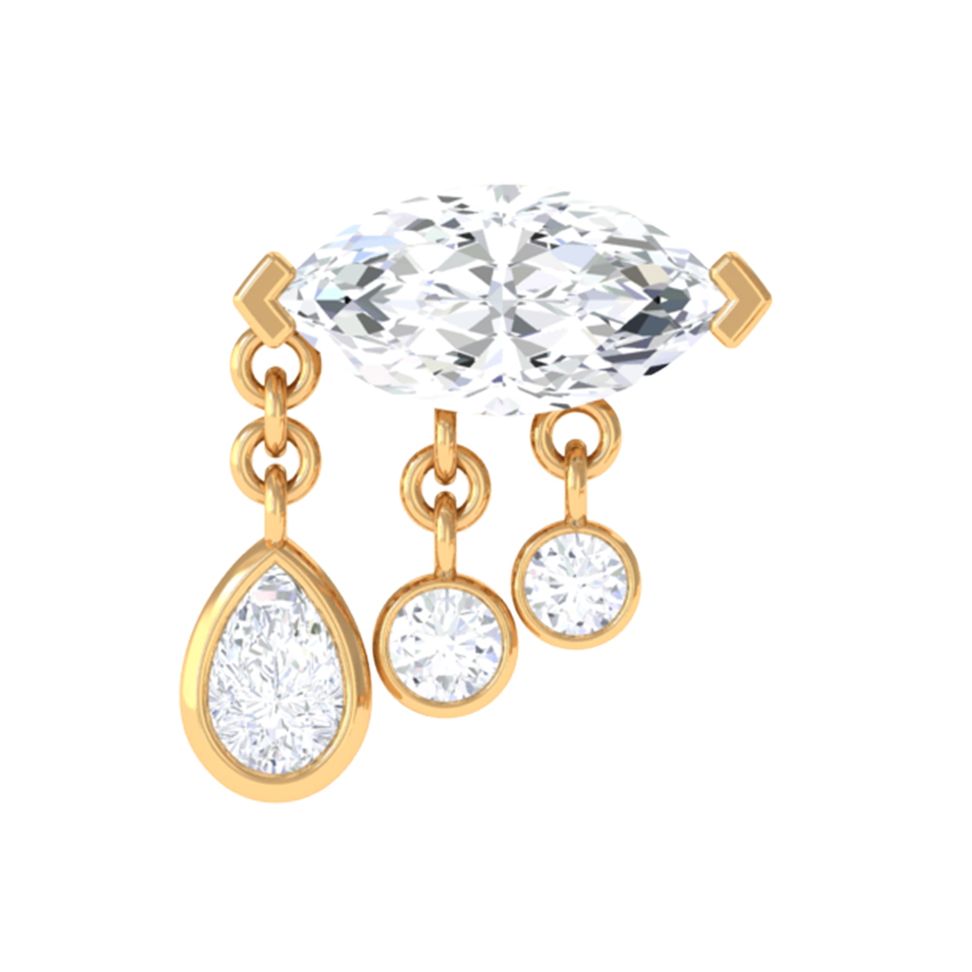 Rosec Jewels-Marquise Diamond Drop Earring for Helix Piercing