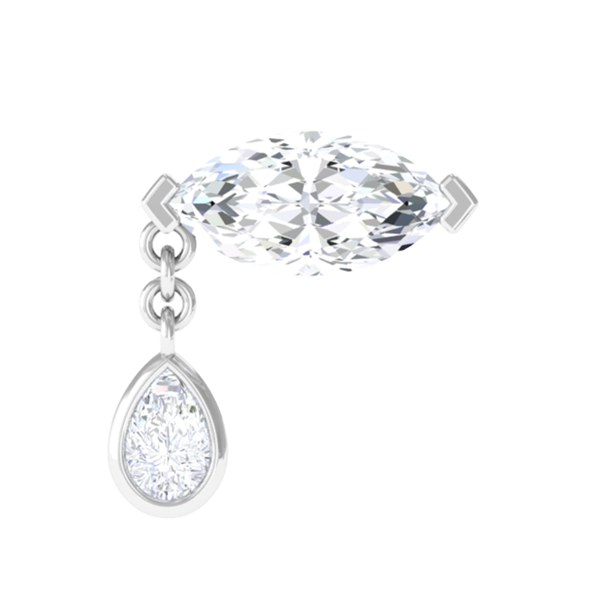 Rosec Jewels-Real Marquise Diamond Cartilage Drop Earring