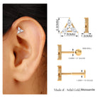 Rosec Jewels-1/4 CT Marquise Moissanite Triangle Earring for Rook Piercing