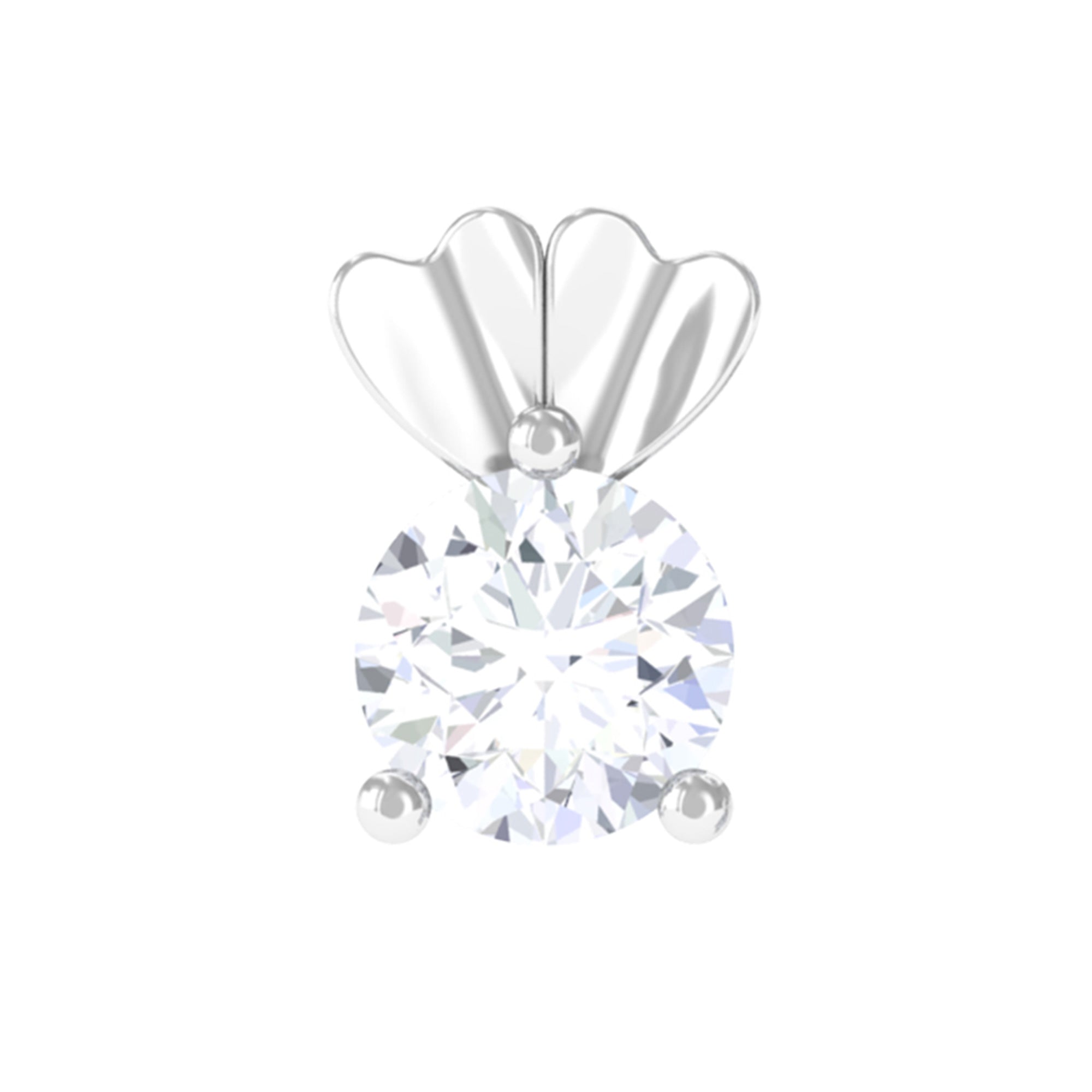 Rosec Jewels-Certified Moissanite Solitaire Heart Earring for Tragus Piercing