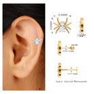 Rosec Jewels-Certified Moissanite Cute Spider Helix Earring