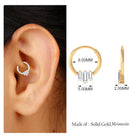 Rosec Jewels-Baguette Moissanite Hoop Earring for Daith Piercing