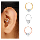 Rosec Jewels-Baguette Moissanite Hoop Earring for Daith Piercing