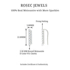 Rosec Jewels-Round Cut Moissanite Climber Earring in Gold