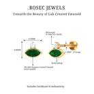 Rosec Jewels-Marquise Cut Created Emerald Helix Earring with Moissanite