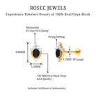 Rosec Jewels-Real Black Onyx Unique Helix Earring with Moissanite