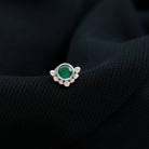 Rosec Jewels-Dainty Round Emerald Tragus Earring Gold