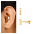 Rosec Jewels-Natural Diamond Gold Bar Earring for Conch Piercing