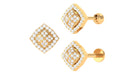 Rosec Jewels-Vintage Inspired Moissanite Geometric Earring in Gold