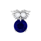 Rosec Jewels-Blue Sapphire and Moissanite Owl Helix Earring