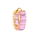 Rosec Jewels-Lab Created Pink Sapphire Conch Hoop Earring in Gold