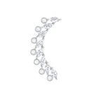 Rosec Jewels-Curved Crawler Earring with Marquise and Round Moissanite