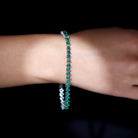 Lab Grown Emerald Heart Tennis Bracelet Lab Created Emerald - ( AAAA ) - Quality - Rosec Jewels