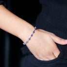 Oval Shape Tanzanite East West Link Bolo Bracelet Tanzanite - ( AAA ) - Quality - Rosec Jewels