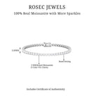 3.50 CT Bezel Set Moissanite and Gold Unisex Tennis Bracelet Moissanite - ( D-VS1 ) - Color and Clarity - Rosec Jewels