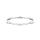 Freshwater Pearl and Moissanite Station Chain Bracelet Freshwater Pearl - ( AAA ) - Quality - Rosec Jewels