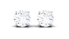 Rosec Jewels-4X4 MM Round Cut Diamond Solitaire Stud Earrings in 4 Prong Setting for Women