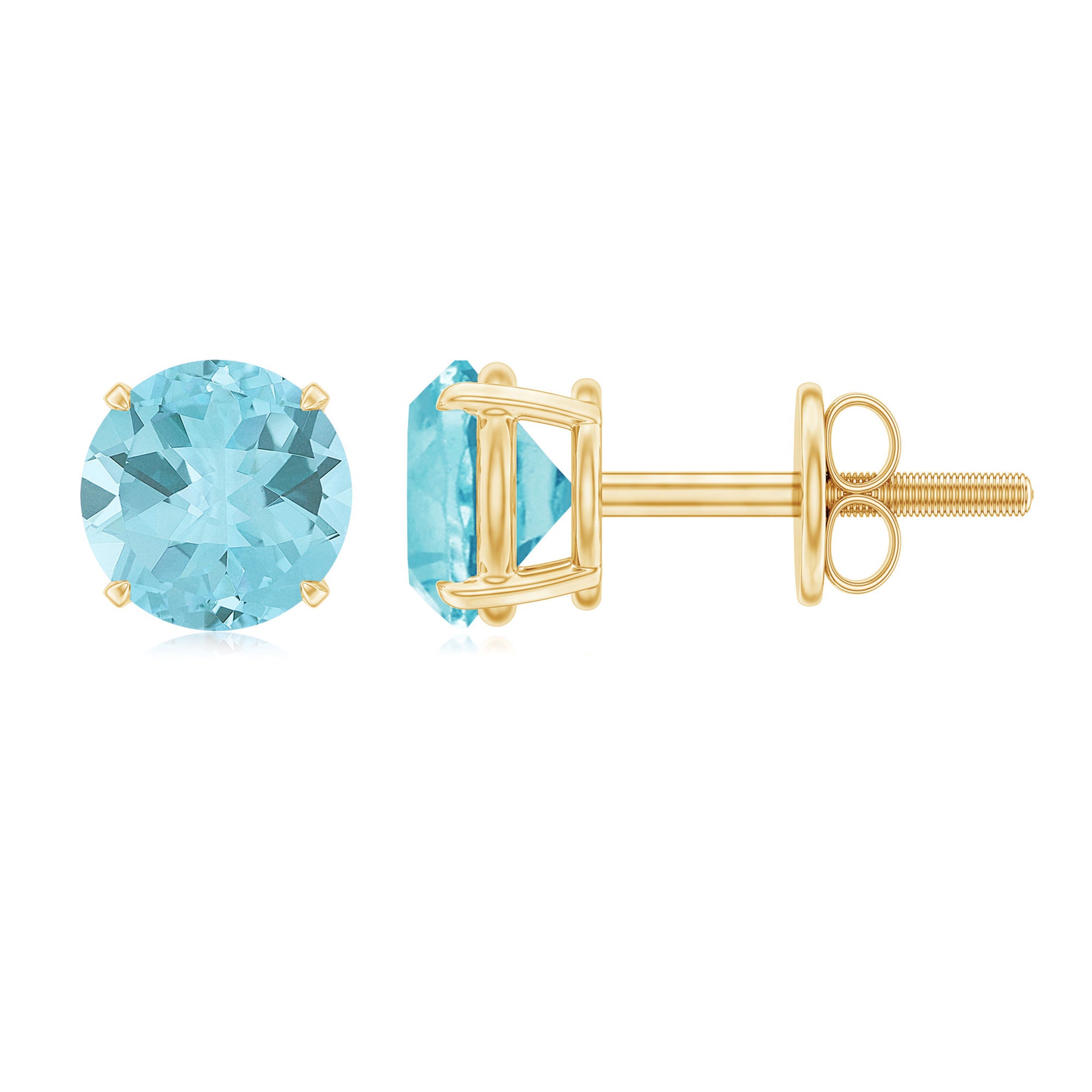 December Birthstone 1/2 CT Classic Sky Blue Topaz Solitaire Stud Earrings for Women Sky Blue Topaz - ( AAA ) - Quality - Rosec Jewels