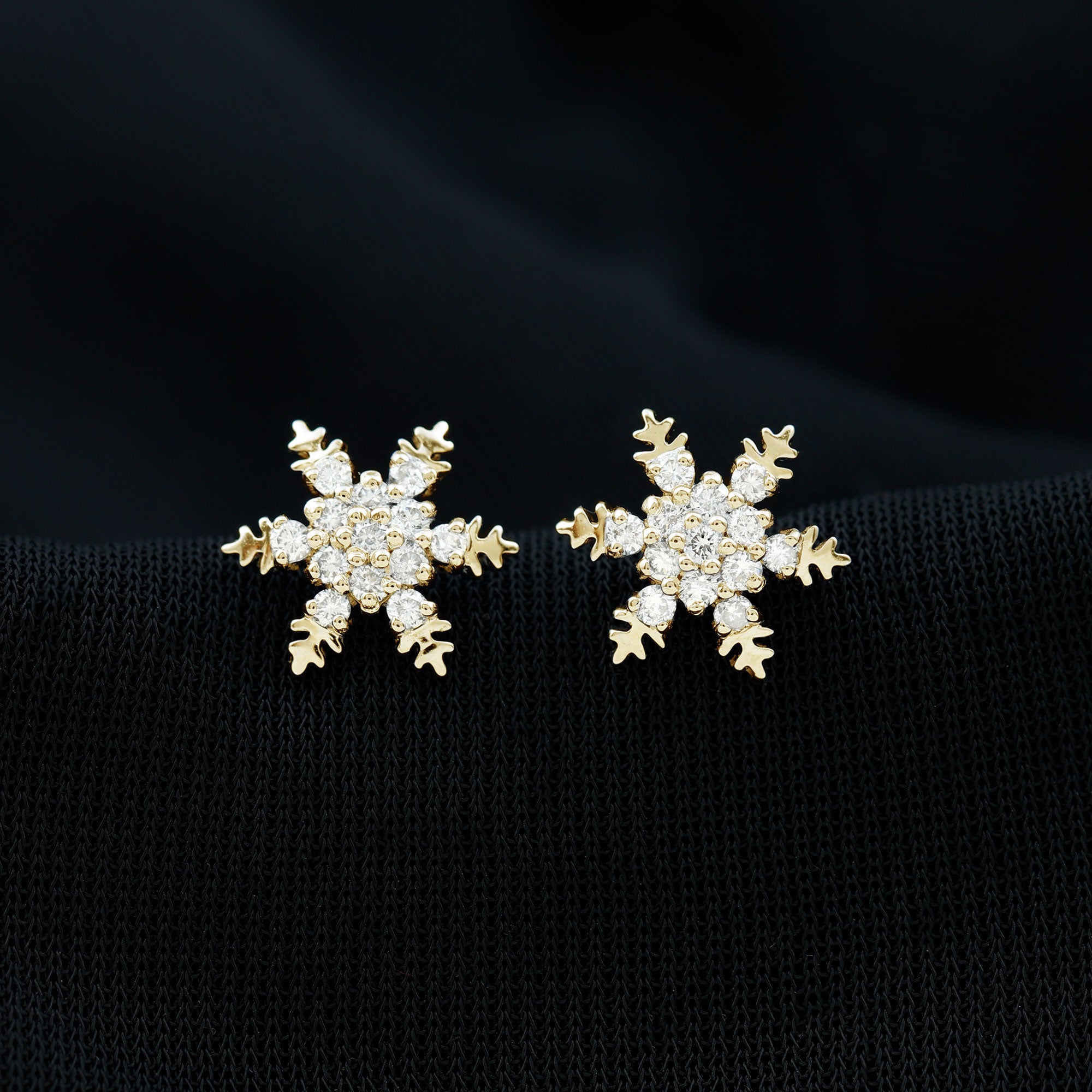 1/2 CT Moissanite Cluster Snowflake Stud Earrings Moissanite - ( D-VS1 ) - Color and Clarity - Rosec Jewels