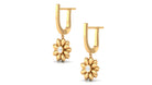 Rosec Jewels-1/4 CT Bezel Set Diamond Sunflower Hoop Earrings for Women