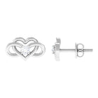 Diamond Infinity Heart Earrings For Women Diamond - ( HI-SI ) - Color and Clarity - Rosec Jewels