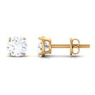 3/4 CT Round Cut Solitaire Zircon Stud Earrings in Gold Zircon - ( AAAA ) - Quality - Rosec Jewels