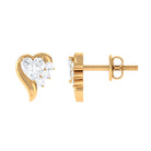 Natural Diamond Heart Shape Stud Earrings Diamond - ( HI-SI ) - Color and Clarity - Rosec Jewels