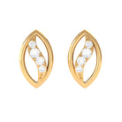 Round Cut Natural Diamond Petal Stud Earrings Diamond - ( HI-SI ) - Color and Clarity - Rosec Jewels