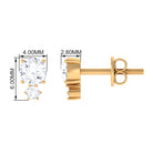 Zircon Minimal Screw Back Stud Earrings Zircon - ( AAAA ) - Quality - Rosec Jewels