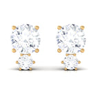 Zircon Minimal Screw Back Stud Earrings Zircon - ( AAAA ) - Quality - Rosec Jewels