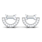 Cubic Zirconia Minimal Stud Earrings with Screw Back Zircon - ( AAAA ) - Quality - Rosec Jewels