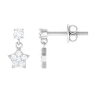 Zircon Star Drop Stud Earrings Zircon - ( AAAA ) - Quality - Rosec Jewels